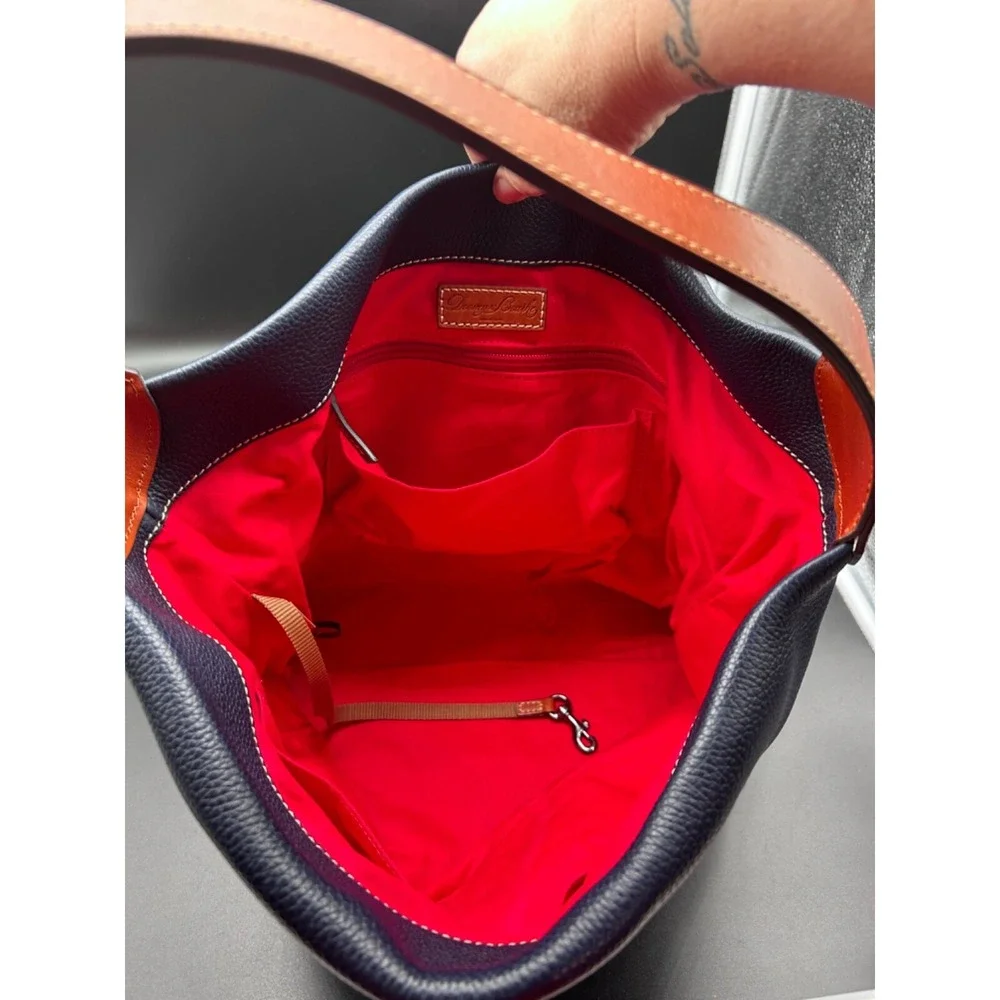 Dooney & Bourke Pebble Grain Lock Blue Shoulder Bag Purse Handbag Dust Bog‎ EUC